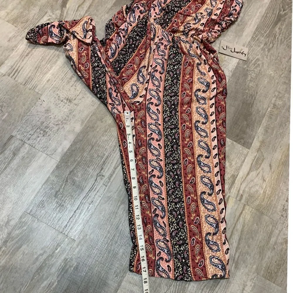 NWT paisley print Stretchy Strapless tube top Capri jumper with pockets - Picture 6 of 13